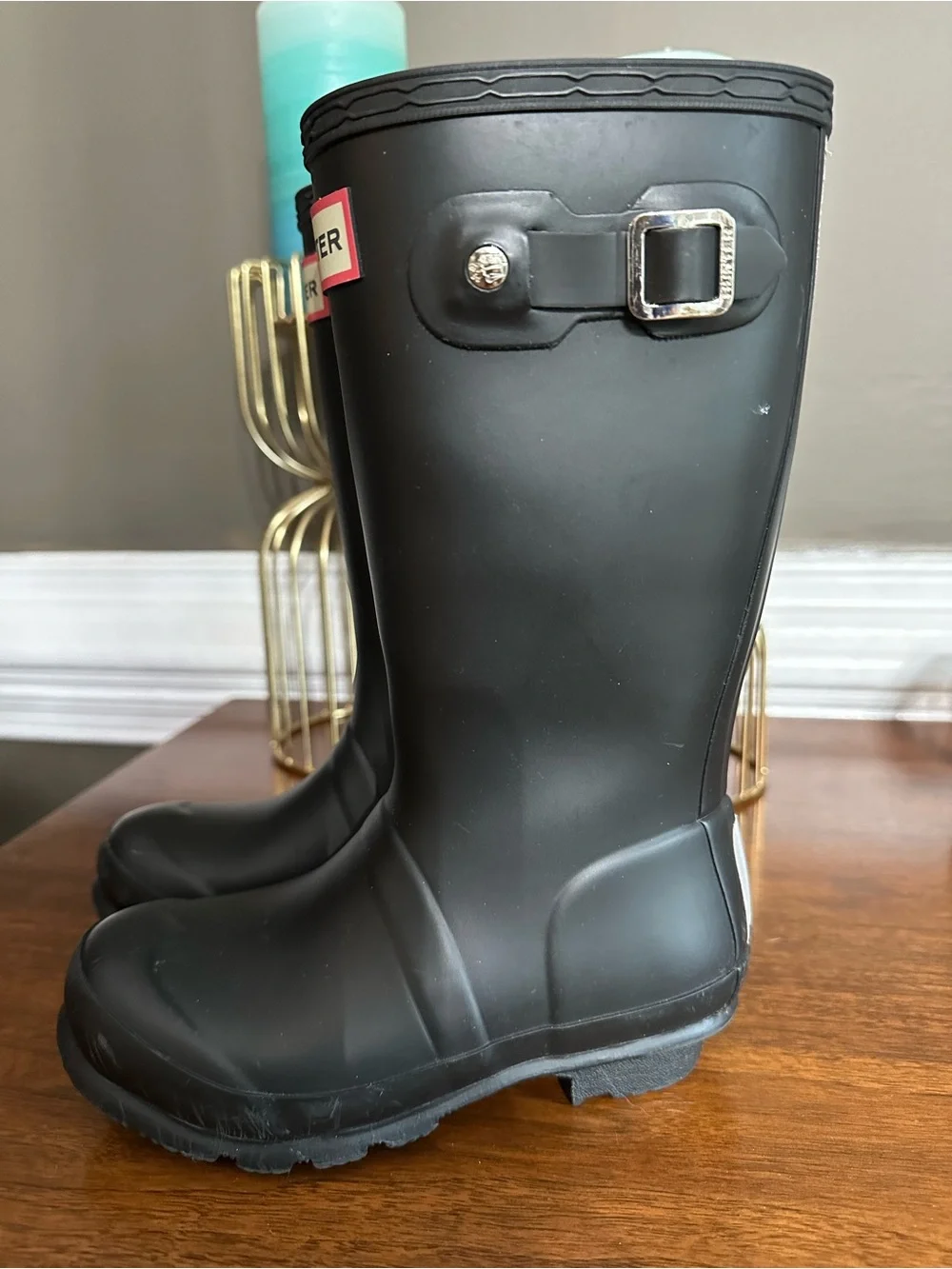 Kids Original Hunter Black Matte Rain Boots